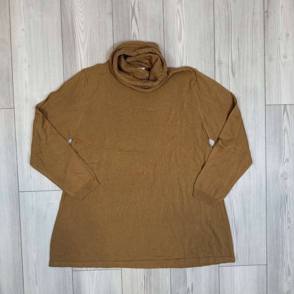 Sahalie Petite XL PXL Turtleneck With Cableknit Design Tunic Sweater